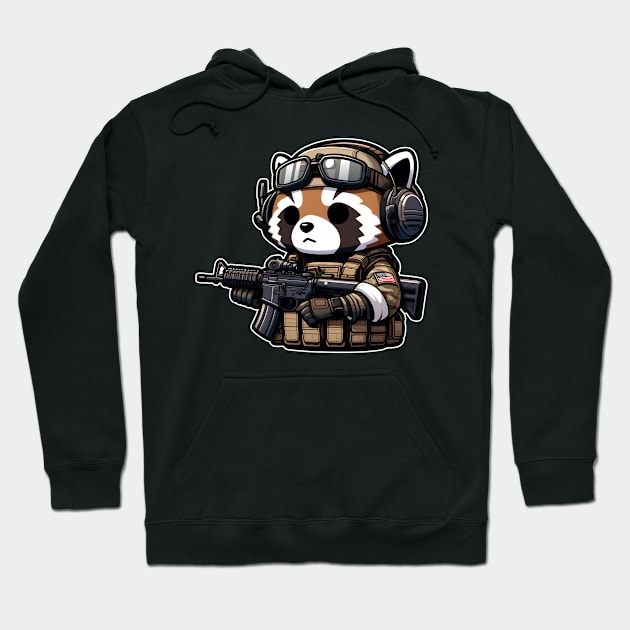 Tactical Tanuki Hoodie by Rawlifegraphic